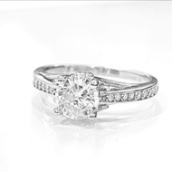 Zign Jewelryแหวนเพชร แหวนเงินแท้925 เม็ดเดี่ยวเพชรข้าง รุ่นRS0022