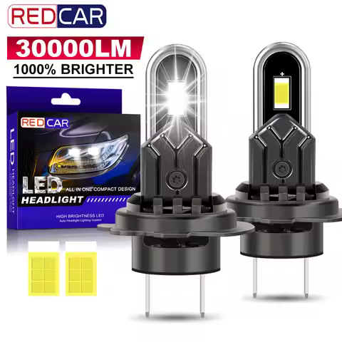 2PCS H7 U-shaped Copper Tube Car LED Headlights Canbus H4 Light Bulbs 80W Auto Bright LED Headlamp F