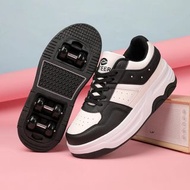 Kids 6Wheels Roller Skating Shoes Walking Shoes Detachable Wheels Roller Skate Shoes For Teenagers B