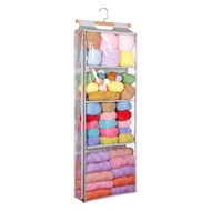 HAPPY TIME-Hanging Yarn Storage with 4 Large Pockets Hanging Yarn Holder with Over-Door Hooks for Kn