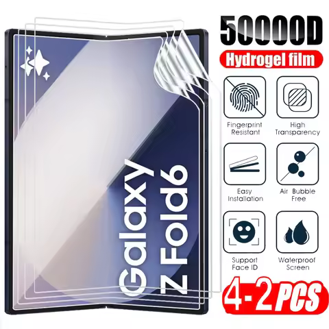 4-2PCS Hydrogel Film For Samsung Galaxy Z Fold 6 5 4 3 Iner Screen Film Anti Scratch Soft Screen Pro