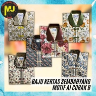 MJ Ai Shirt Pattern B Prayer Paper Already Folded Cheng Beng Ancestor Motif Shirt/ 1 Set