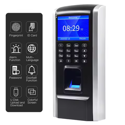 Fingerprint Access Control Time Attendance Machine Biometric Time Clock Checking-in Recorder Fingerp
