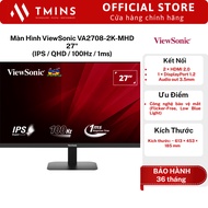 ViewSonic VA2708 MHD Monitor (27inch/IPS/QHD/100Hz/1ms) - Genuine product