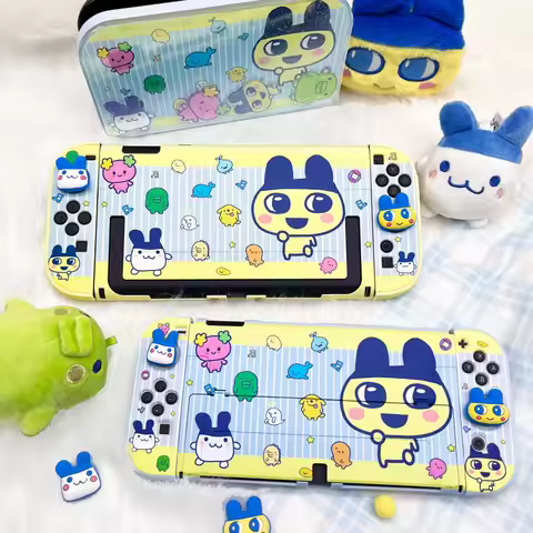Kawaii Cartoon Tamagotchi Protective Case for Nintendo Switch 2 Shockproof Soft Shell Joystick Caps 