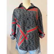 [secondhand item]_HUOBAN patterned shirt with personality stripes