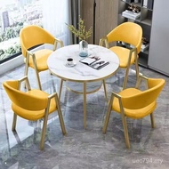 Negotiation Shop Small Round Table Reception Table Chair Light Luxury Modern Simple Commercial Combi