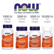 Now Foods, Vitamin D-3 1000 IU  /  2000 IU  /  5000 IU  / 10000 IU / 50000 IU / 120  |  240 |  360 S