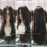 WIG PREMIUM RAMBUT ASLI, hitam full layer