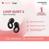 LOOP Quiet 2 Black Noise Reducing Earplugs (-24dB) for Focus, Napping & Travelling
