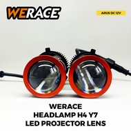 [WAREHOUSE] LED HEADLAMP H4 MINI PROJECTOR PROJECTOR Y7D Y7 WITH FAN SUPERBRIGHT UNIVERSAL CAR HEADL