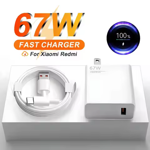 Total 67W GaN USB Charger Fast Charging Wall Phone Adapter 6A USB Type C Cable Quick Charge 3.0 Plug