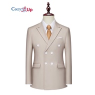 Cozy Up Men Double Breasted Suit Jacket for Men Business Blazer for Wedding