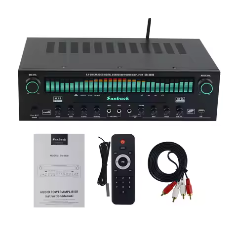 HiFiAMP SR-3800 1000W 220V Bluetooth Amplifier 5.1CH Karaoke Digital Surround Power Amplifier