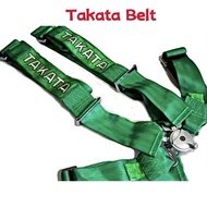 Takata Belt 3' inch 4 Point Racing Harness Green / Seat Belt Quick Release Lock / Bride Recaro Sparco Sscus WIRA FD MYVI