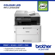 Brother MFC-L3750CDW Color Laser Print Scan Copy Fax LED Duplex Wireless Network Mobile APP ADF  WI-