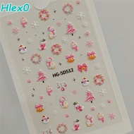Christmas Element Nail Art Stickers 5D Christmas bow Stereo Nail Decorative Sticker
