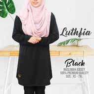 [XS - 7XL] TUDIAA LUTHFIA Tshirt Muslimah Jersey Microfiber Plain Solid Color (Plus Size Tshirt)