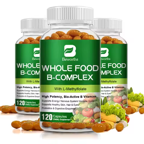 BEWORTHS Complex Vitamin B Capsule B1 B2 B3 B5 B6 B7 B12 Anti Fatigue Liver Detox Skin Care Daily Nu
