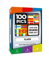 100 PICS Flags of The World Travel Game - Learn 100 Country Flags | Flash Cards with Slide Reveal Ca