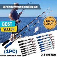 Bluefin Joran Pancing Portable Telescopic 2.1M Fishing Rod Tongkat Gagang Stik Stick Setik Pancing P