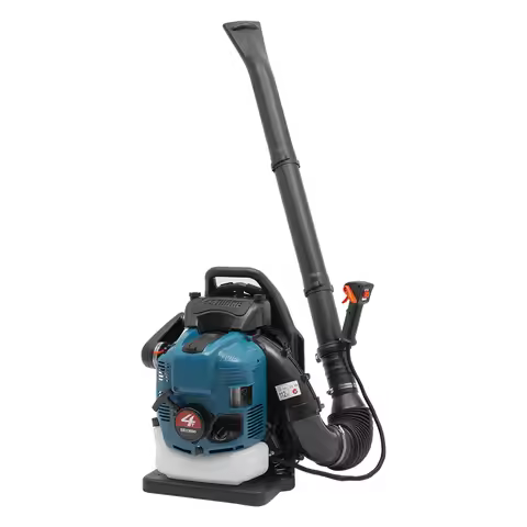 75.6CC 4-Stroke Gas Powered Backpack Leaf Blower 498ft³/s Powerful Blowing 1.9L Large Fuel Tank Wood