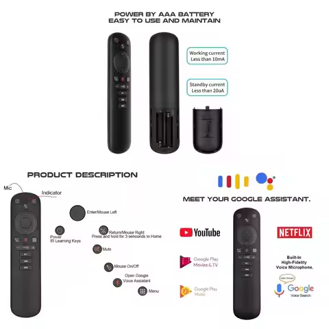 G50S Air Mouse Voice Remote Control Microphone 2.4G Wireless IR Learning