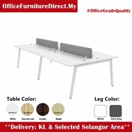 4 Seater Workstation White Office Table (without drawer) Cubicle Cluster of 4 White OFDirect