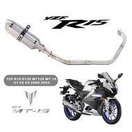 R15 Motorcycle Exhaust For Yamaha Yzf R125 Mt125 R15 Mt15 MT-15 V1 V2 V3 2008-2023 Muffler DB-Killer