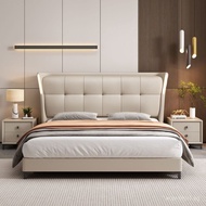 Leather Bed1.8Modern minimalist double bed master bedroom1.5m Marriage bed2Rice2.2Large Bed Storage 