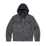 EDWIN 男裝 接帽黑牛仔外套 (中灰色) #外套