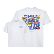 Áo thun boxy chill vibes 2104 Miucho cổ tròn vải cotton 2c 250gsm đứng form in mix