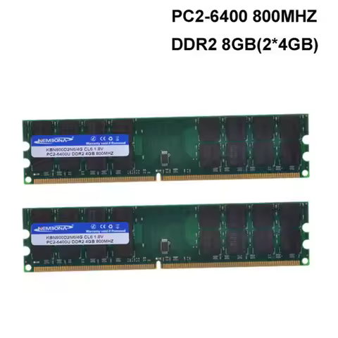 KEMBONA RAM DESKTOP PC DDR2 800Mhz 8GB (KIT of 2x4gb) ddr2 8g kit PC2-6400 only for A-M-D motherboar