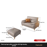 โซฟา4ที่นั่ง โซฟาหนังแท้ genuine leather sofa l shape Modern Luxury for Living room