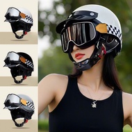 Napoli N179 helmet with classic Retro style Goggles, half helmet with aviator glasses