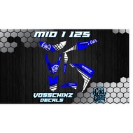 Decals, Sticker, Motorcycle Decals for YAMAHA MIO i125, white/blue