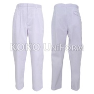 SELUAR SEKOLAH PUTIH PANJANG UNTUK BULAN SABIT MERAH (BSM) | WHITE SCHOOL LONG PANTS FOR RED CRESCEN