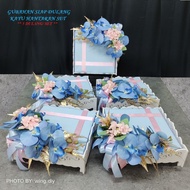 1 PCS | GUBAHAN SIAP DULANG KAYU HANTARAN SET DENGAN BUNGA ORKID/ WOODEN GIFT TRAY WITH ORCHID FLOWER FOR WEDDING