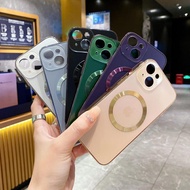 IPHONE COVER 14/14 PRO/14 PLUS/14 PRO MAX/11 PRO/11 MAGNETIC WIRELESS CHARGING CASE TEMPERED GLASS C