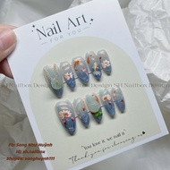 Nailbox with koi fish design and embossed gel painting - Nail box designed on request - Handmade fak