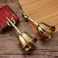 抖音同款推荐手摇铃黄铜铃铛佛铃道士三清铃道铃三叉铃风水金刚铃四方头法铃Hand cranked bell, brass bell, Buddha bell, Taoist priest, Sanqin