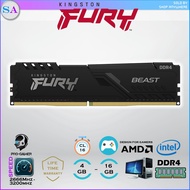 KINGSTON FURY BEAST 4GB / 8GB / 16GB DDR4 DIMM DESKTOP MEMORY RAM