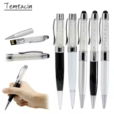 Crystal Diamond Ballpoint Pen USB Flash Drive 128GB USB 2.0 Pendrive 64GB USB Flash Memory 8G 16GB 3
