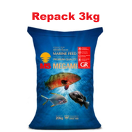 MEGAMI REPACK 3KG pelet tenggelam protein tinggi 48%