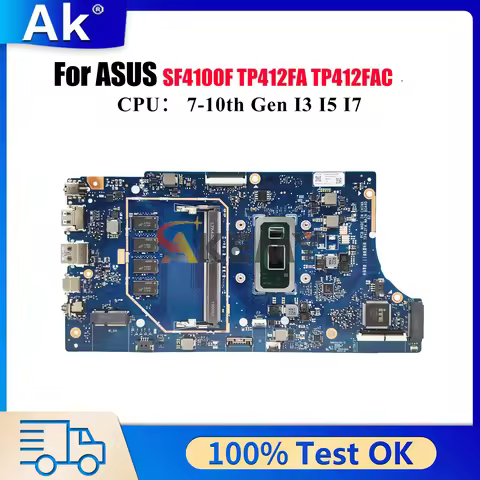 TP412FA Laptop Motherboard For ASUS VivoBook Flip TP412FA TP412FAC SF4100F TP412F Mainboard With I3