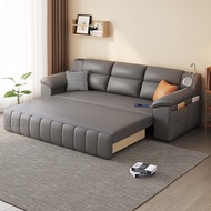 Sofa Bed Multi-function Foldable Solid Wood Tech Cloth Sofa Chair With Storage Cabinet Bedroom 42MD