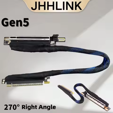 16AD5 PCIe 5.0 X16 Riser Cable PCI-E Gen5 High Speed Silver-plated Lossless GPU Server Extension Cor