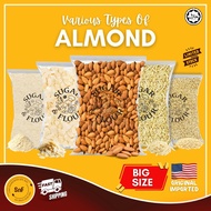 1kg Almond Strips Whole Almond Flakes Almond Nibs Badam Cincang Serbuk Badam Hancur Imported Halal