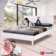Queen / King Size Fully Solid Wood Bed Frame/ Wooden Bedframe / Wooden Bed Bed / Adult Bedframe / Large Bed / Homestay Bed / Master Bedroom Bed / Katil Kayu