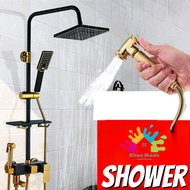 {Zhao Made} Shower Head Booster Shower Head Black Gold Shower Set Home Rain Bathing Faucet Shower Water Heater Sprinkler